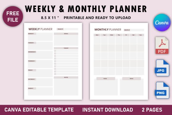 Free Weekly Monthly Planner: A Must-Have Tool for Organizing Your Life