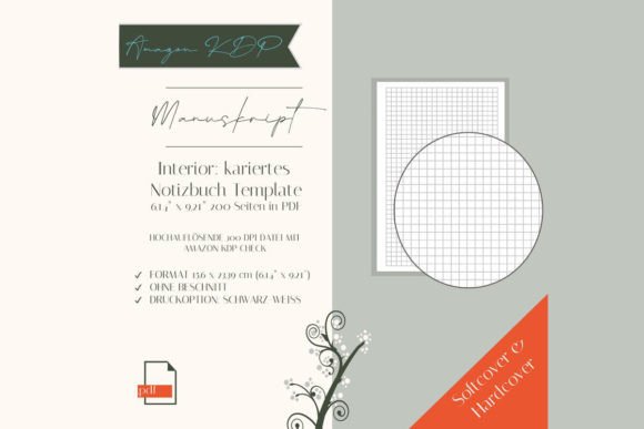 Kariertes Notizbuch 6,14 x 9,21