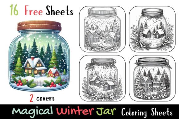 Magical Winter Jar Coloring Pages: A Unique Way to Unwind and Create