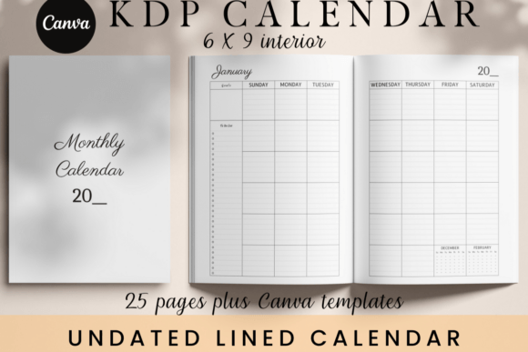 UnDated Lined Calendar 6x9: A Simple Way to Organize Your Life
