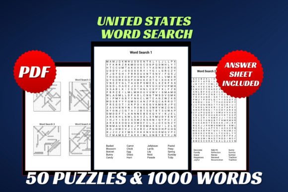 United States Word Search for Adult